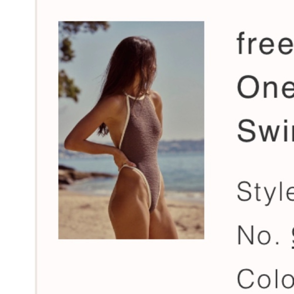 Free People Blue One-Piece Swimsuit